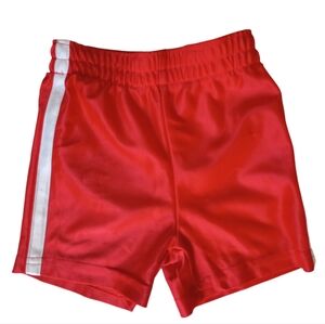 small wonders Red Athletic Shorts with White Side Stripes